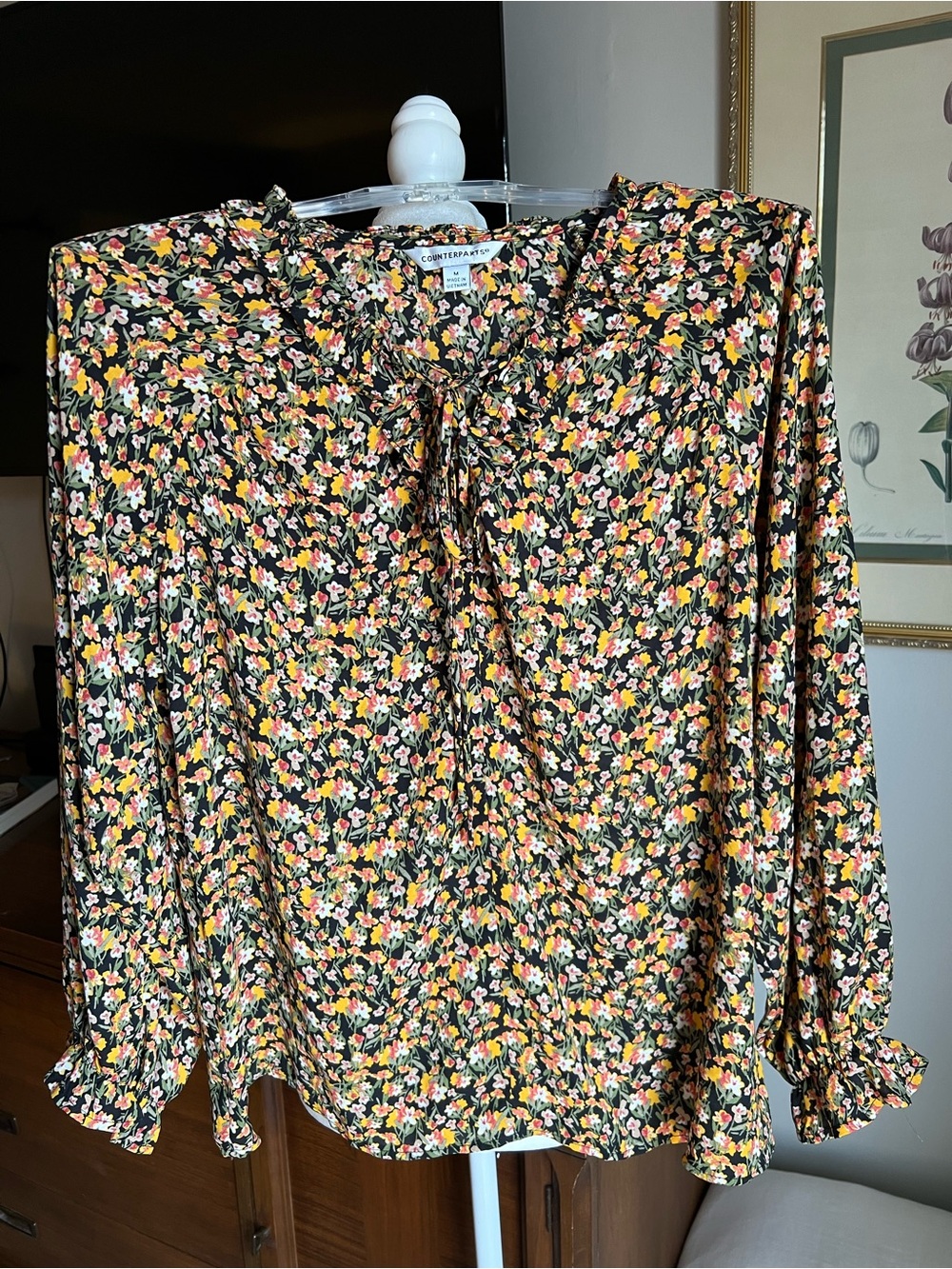 Counterparts Floral Tie-Neck Blouse
